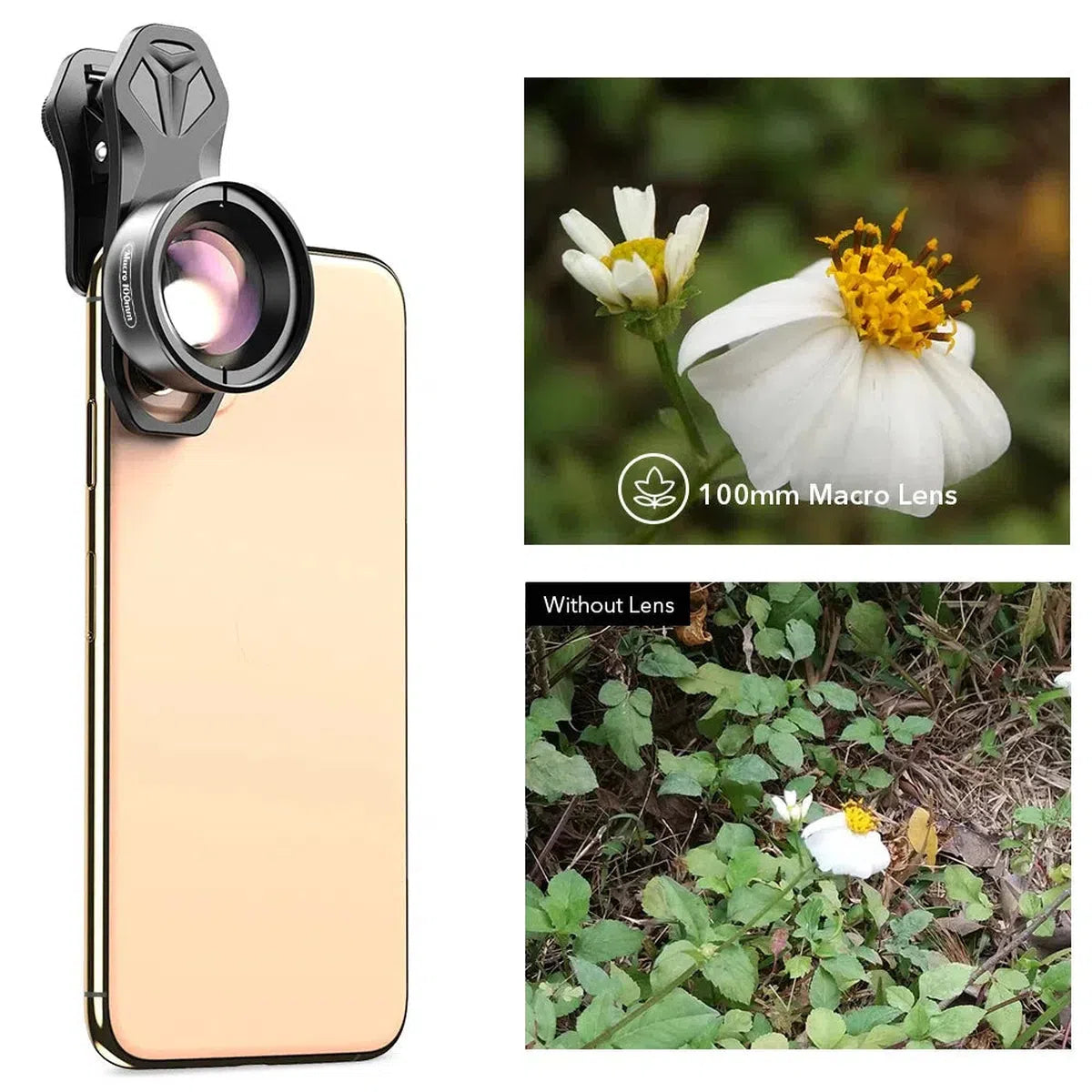 Buy HB100MM 100mm Super Macro 4K HD Lens with CPL & Star Filter for iPhone & Samsung Phones - 100mm Macro Lens at Caseles-Just macro lens, 