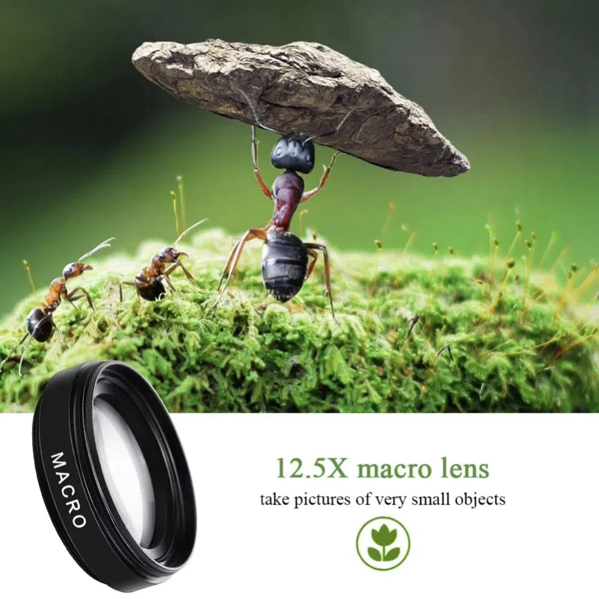 Buy 2in1 37mm Mobile Phone Lens 0.45x 49uv Super Wide-Angle + Macro HD Lens - 2in1 Macro HD Cam Lens at Caseles-Black, 