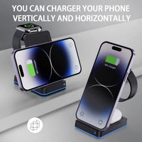 Buy Caseles 15W Fast for iPhone 16 to 12, Galaxy S24 to S8, Galaxy watch 7 to 3 series, iWatch 10 to 3 Series & Wireless Earbuds at Caseles-Charger-Black, 