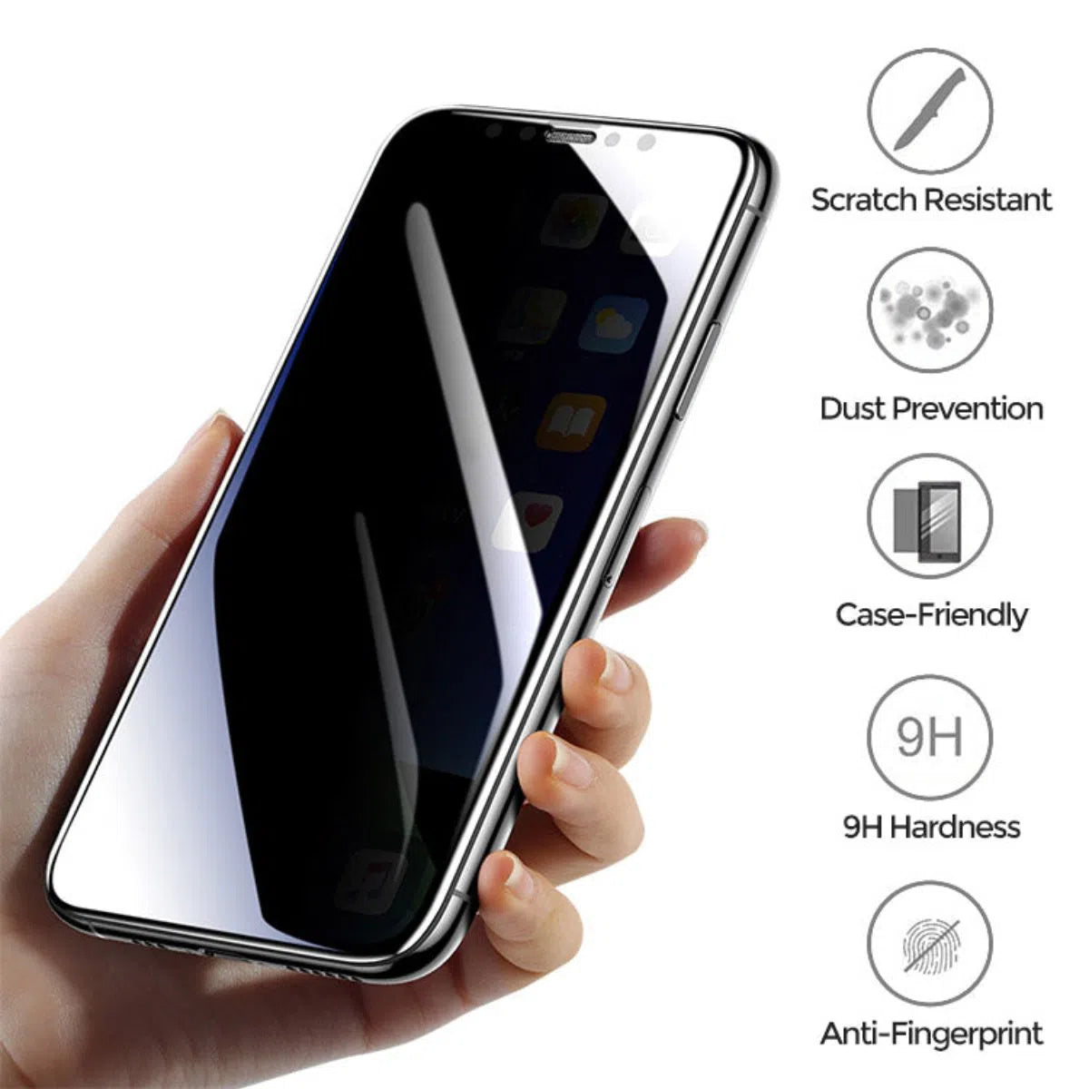 Buy Mobile Phone, Edge to Edge Full Coverage, Anti Spy Tempered Glass Film, HD Clarity, Anti Scratch, 3 Pack Privacy Protector at Caseles-iPhone 16 Pro Max, 