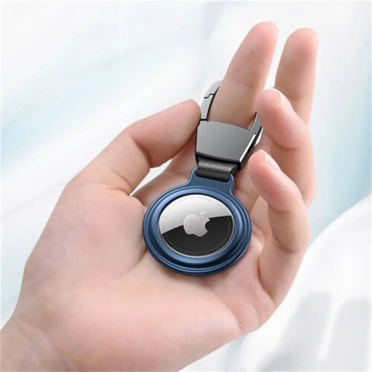 Buy Metal Magnetic AirTag Case with Keychain, Protective Skin Cover for Apple AirTag - AirTag Cover at Caseles-Blue, 