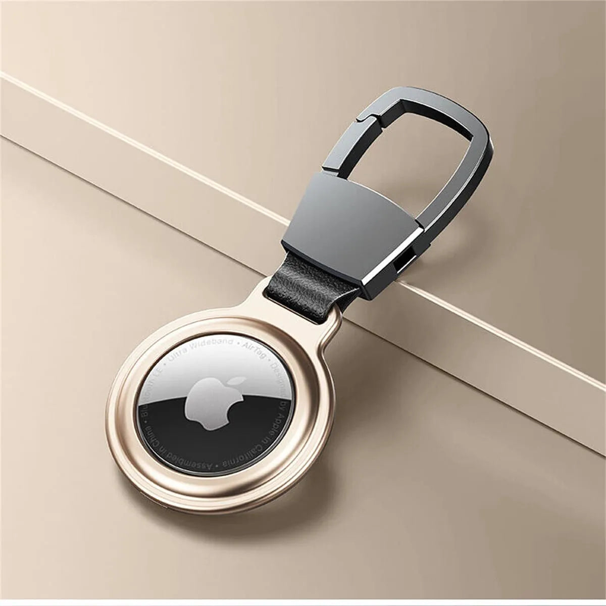 Buy Metal Magnetic AirTag Case with Keychain, Protective Skin Cover for Apple AirTag - AirTag Cover at Caseles-Gold, 