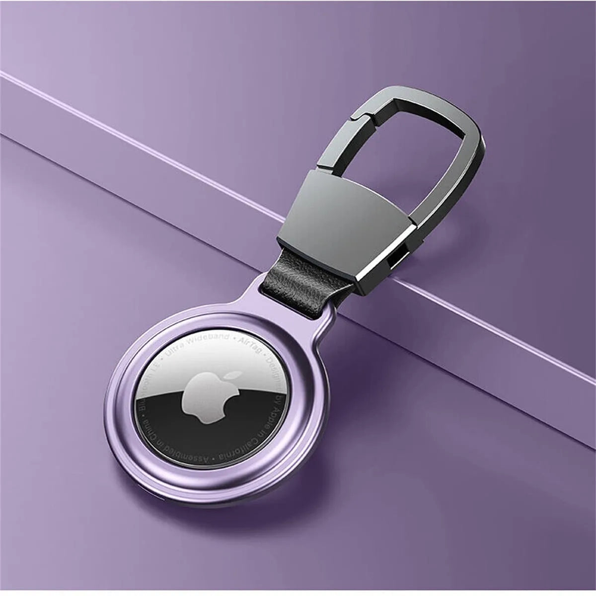 Buy Metal Magnetic AirTag Case with Keychain, Protective Skin Cover for Apple AirTag - AirTag Cover at Caseles-Purple, 