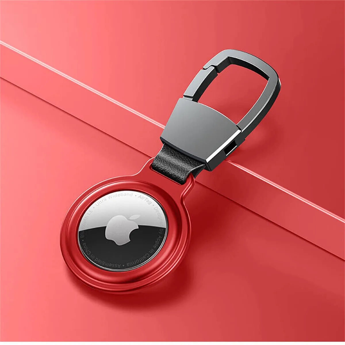 Buy Metal Magnetic AirTag Case with Keychain, Protective Skin Cover for Apple AirTag - AirTag Cover at Caseles-Red, 
