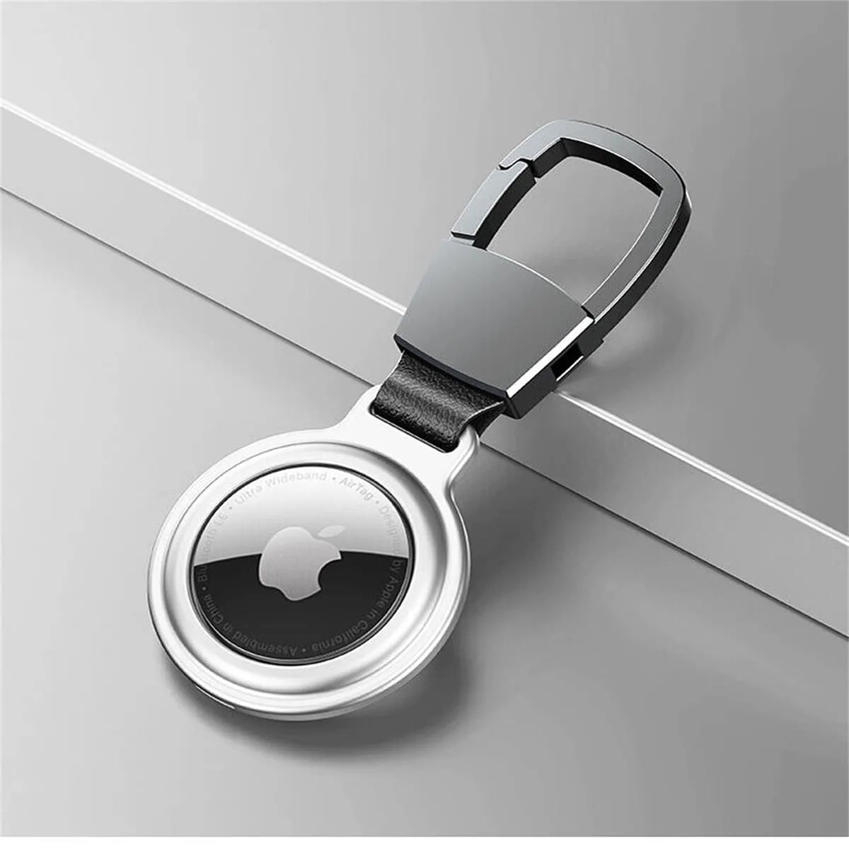 Buy Metal Magnetic AirTag Case with Keychain, Protective Skin Cover for Apple AirTag - AirTag Cover at Caseles-Silver, 