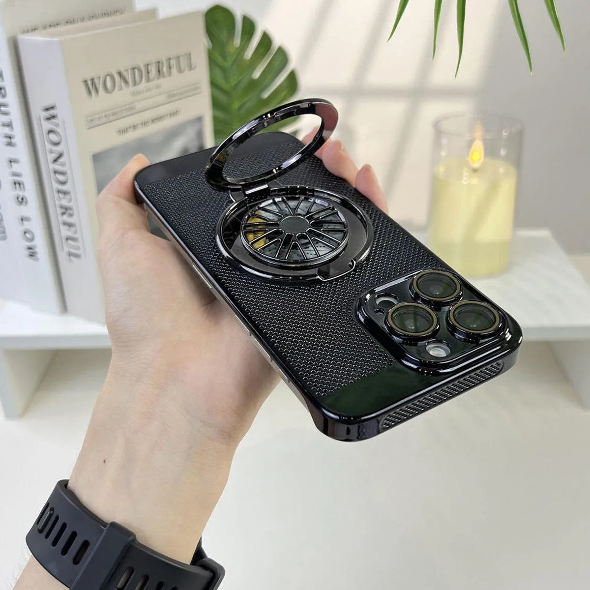 Buy Caseles Electroplating Heat Dissipation，360° Border Coverage，Lightweight Design，iPhone Case -Allen at Caseles-Black, iPhone 16 Pro Max
