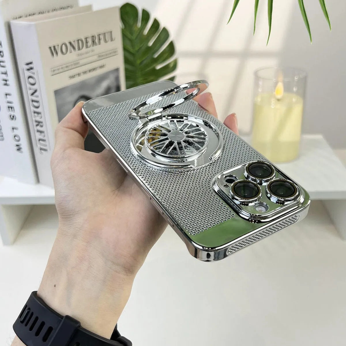 Buy Caseles Electroplating Heat Dissipation，360° Border Coverage，Lightweight Design，iPhone Case -Allen at Caseles-Silver, iPhone 16 Pro Max