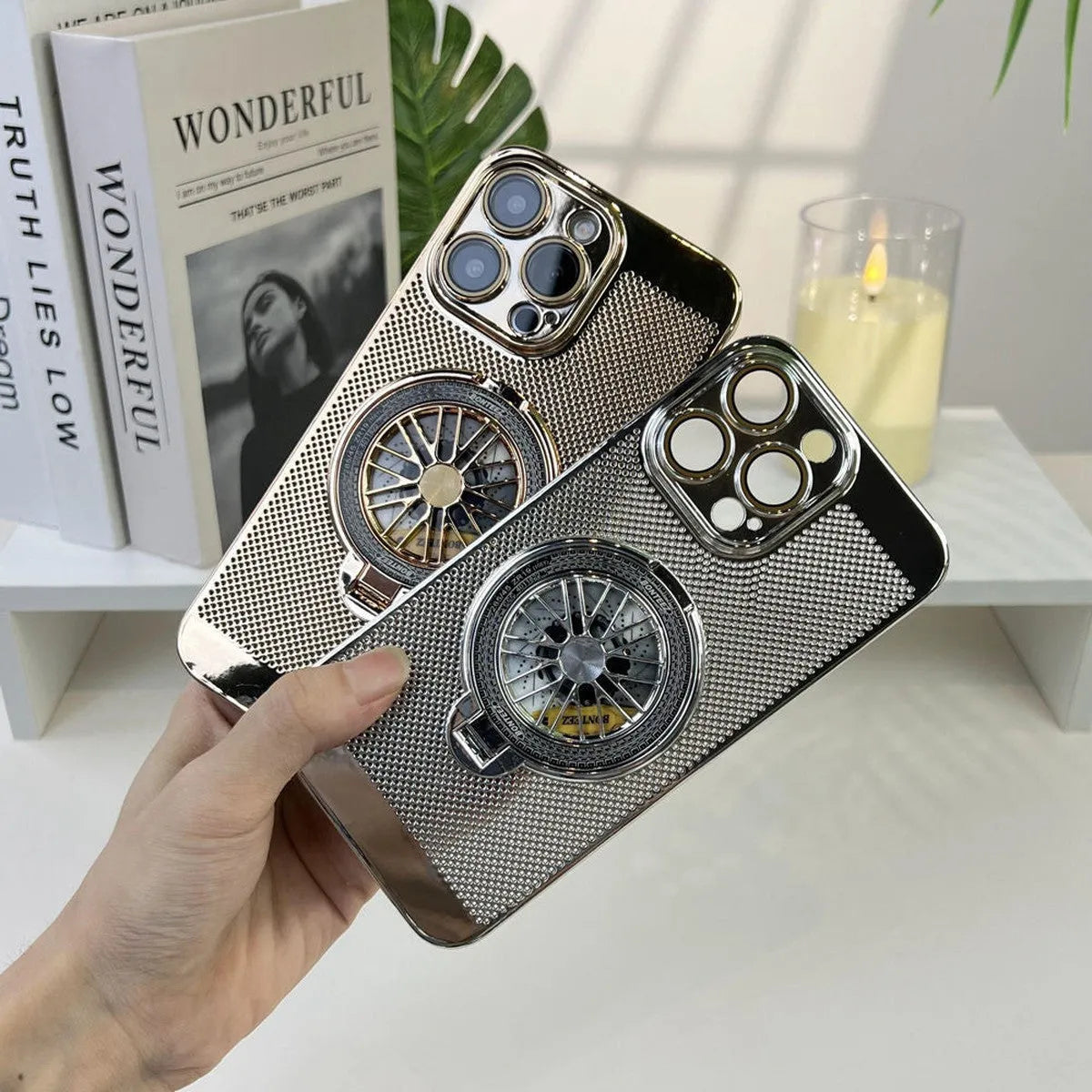 Buy Caseles Electroplating Heat Dissipation，360° Border Coverage，Lightweight Design，iPhone Case -Allen at Caseles-Silver, iPhone 16 Pro Max