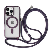 Buy Ultra Slim Magnetic Phone Case, Support Magsafe, Heavy Duty Shockproof Protective Cover, with Adjustable Crossbody Strap - Archer at Caseles-iPhone 16 Pro Max, Purple