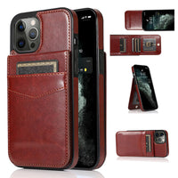 Buy Classic 5-6 Card Slots Wallet Phone Case, Premium Leather, Credit Card Holder, Flip, Kickstand Shockproof Case,Asher at Caseles-iPhone 16 Pro Max, Asher-Brown