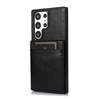 Buy Classic 5-6 Card Slots Wallet Phone Case, Premium Leather, Credit Card Holder, Flip, Kickstand Shockproof Case,Athena at Caseles-Samsung Galaxy S25 Ultra, Asher-Black