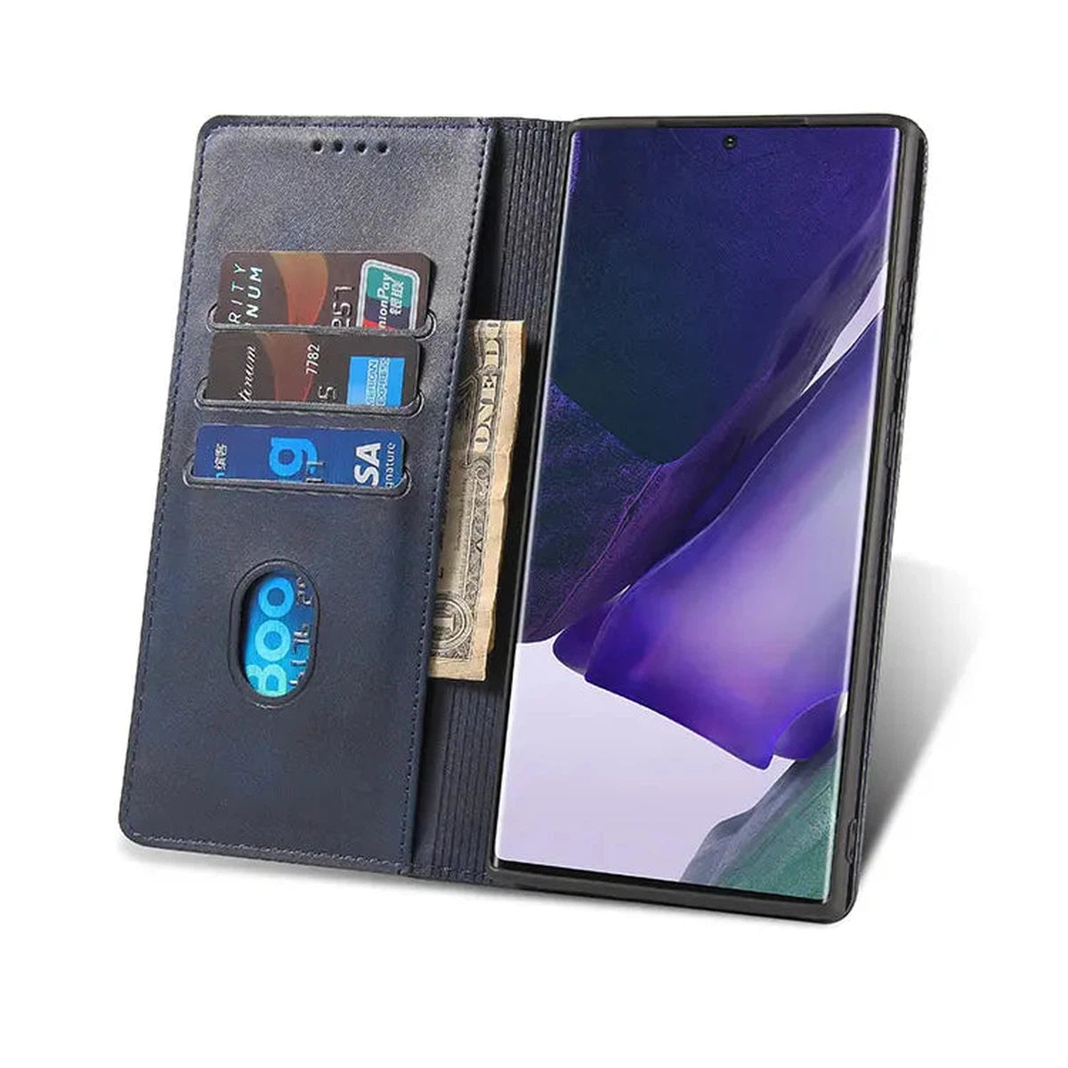 Buy Magnetic Folio Wallet Phone Case, Premium Leather, Credit Card Holder, Magnetic Closure, Flip Kickstand Shockproof Case,Barnett at Caseles-Samsung Galaxy S25 Ultra, Barnett-Coffee