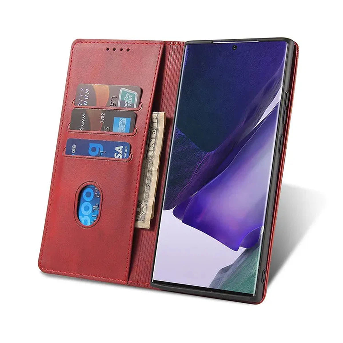 Buy Magnetic Folio Wallet Phone Case, Premium Leather, Credit Card Holder, Magnetic Closure, Flip Kickstand Shockproof Case,Barnett at Caseles-Samsung Galaxy S25 Ultra, Barnett-Coffee