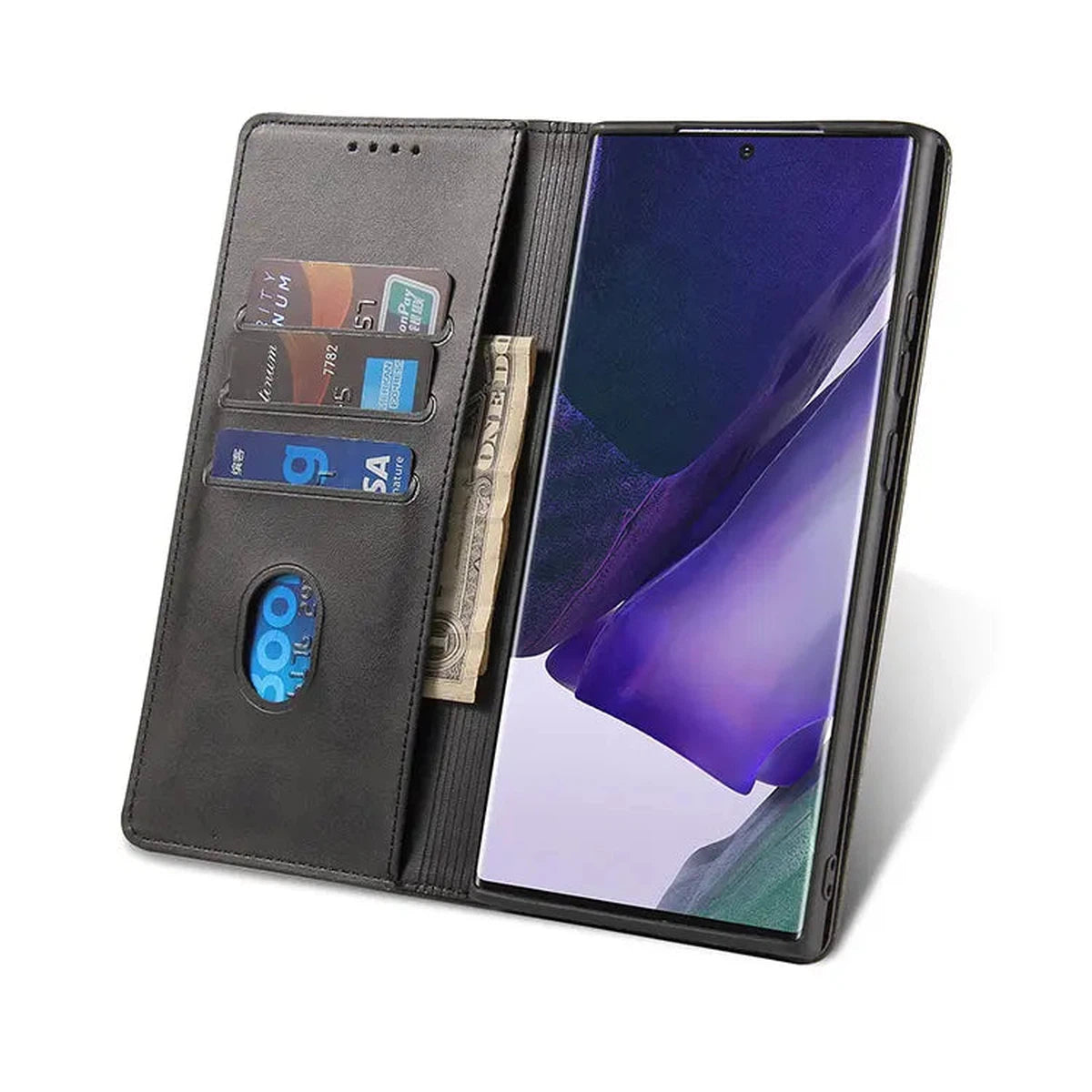 Buy Magnetic Folio Wallet Phone Case, Premium Leather, Credit Card Holder, Magnetic Closure, Flip Kickstand Shockproof Case,Barnett at Caseles-Samsung Galaxy S25 Ultra, Barnett-Coffee