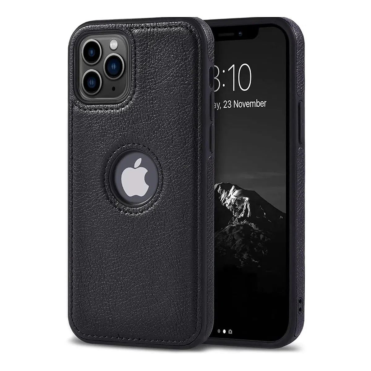 Buy Unique Design Leather Business Phone Case, Anti Slip Scratch Resistant Ultra Slim TPU Bumper Hybrid Protective Cover,Basil at Caseles-iPhone 16 Pro Max, Basil-Black