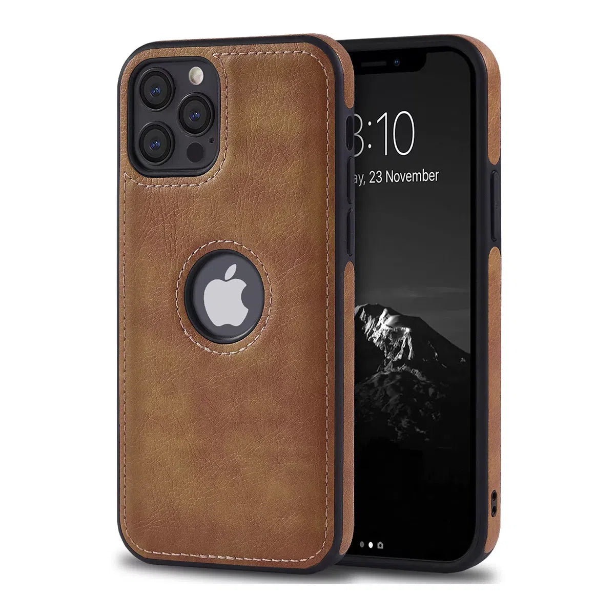 Buy Unique Design Leather Business Phone Case, Anti Slip Scratch Resistant Ultra Slim TPU Bumper Hybrid Protective Cover,Basil at Caseles-iPhone 16 Pro Max, Basil-Brown