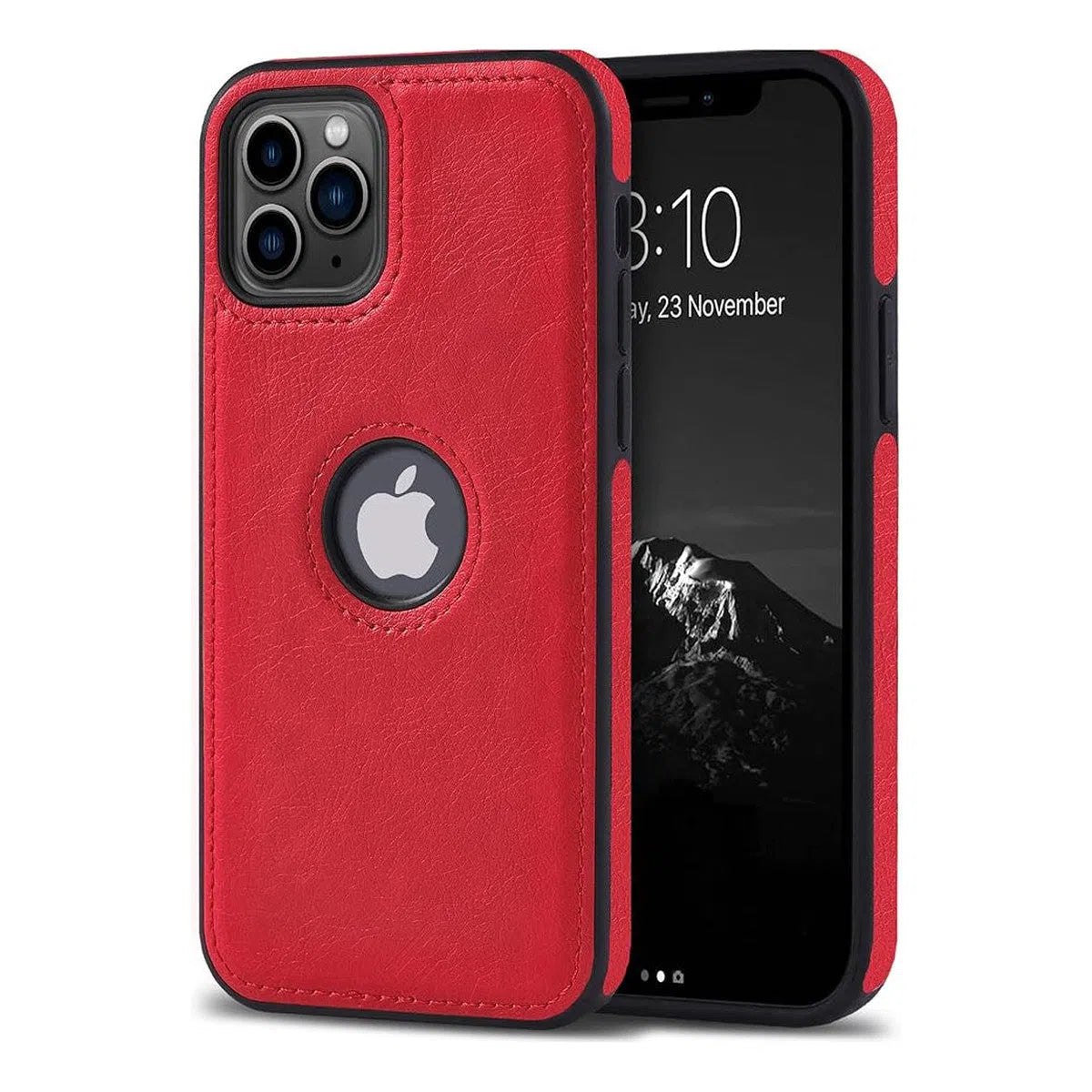 Buy Unique Design Leather Business Phone Case, Anti Slip Scratch Resistant Ultra Slim TPU Bumper Hybrid Protective Cover,Basil at Caseles-iPhone 16 Pro Max, Basil-Red