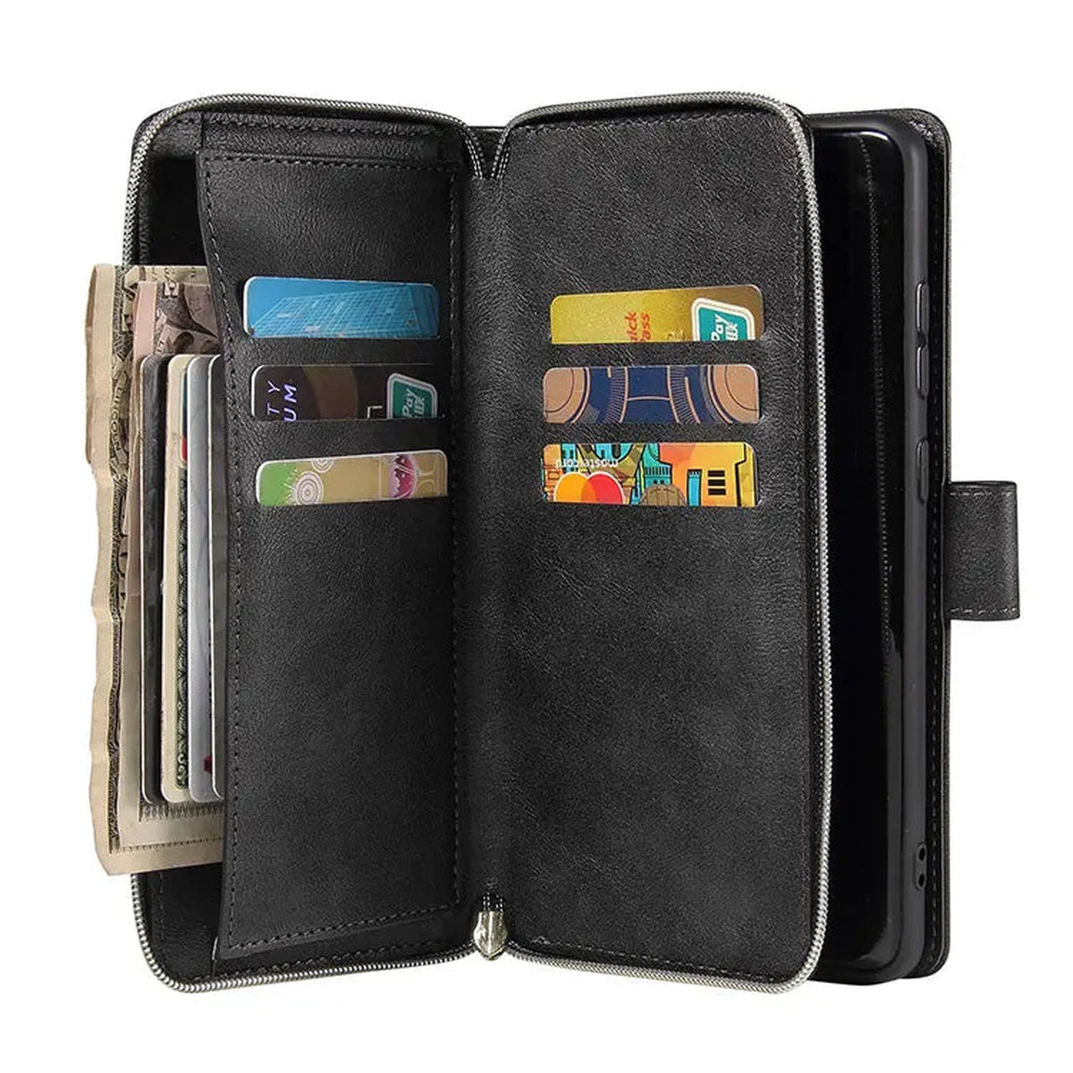 Buy Classic Wallet Phone Case, 9 Card Slots, Premium Leather, Credit Card Holder, Shockproof Case,Bakari at Caseles-Samsung Galaxy S25 Ultra, Bakari-Burgyndy