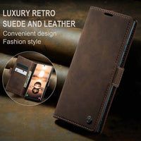 Buy Magnetic Flip Leather Card Wallet Phone Case Cover for iPhone, Benjamin at Caseles-iPhone 16 Pro Max, BJM-Coffee