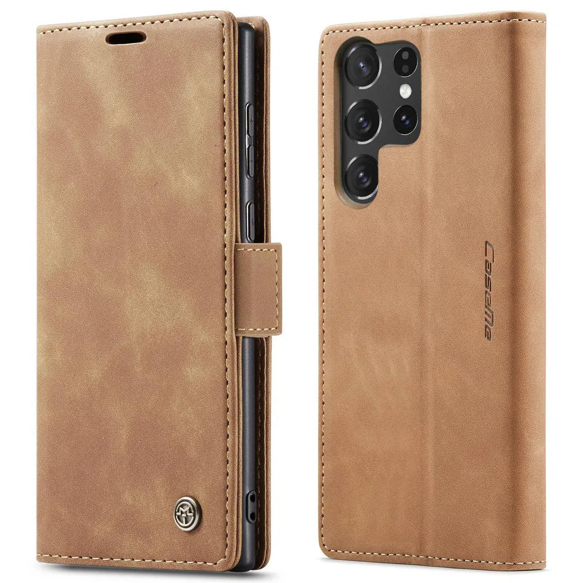 Buy Magnetic Flip Leather Card Wallet Case for Galaxy, Kickstand & Drop Protection, Benjamin at Caseles-Samsung Galaxy S25 Ultra, BJM-Coffee