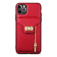 Buy Detachable Lanyard Leather Case Wallet Case Card Slot Shockproof Kickstand Zipper Closure Flip Leather Case for iPhone,Briana at Caseles-iPhone 16 Pro Max, Briana-Black