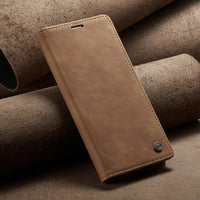 Buy Magnetic Flip Leather Card Wallet Case for iPhone, Kickstand & Drop Protection, BROOKS at Caseles-iPhone 16 Pro Max, BJM-Coffee