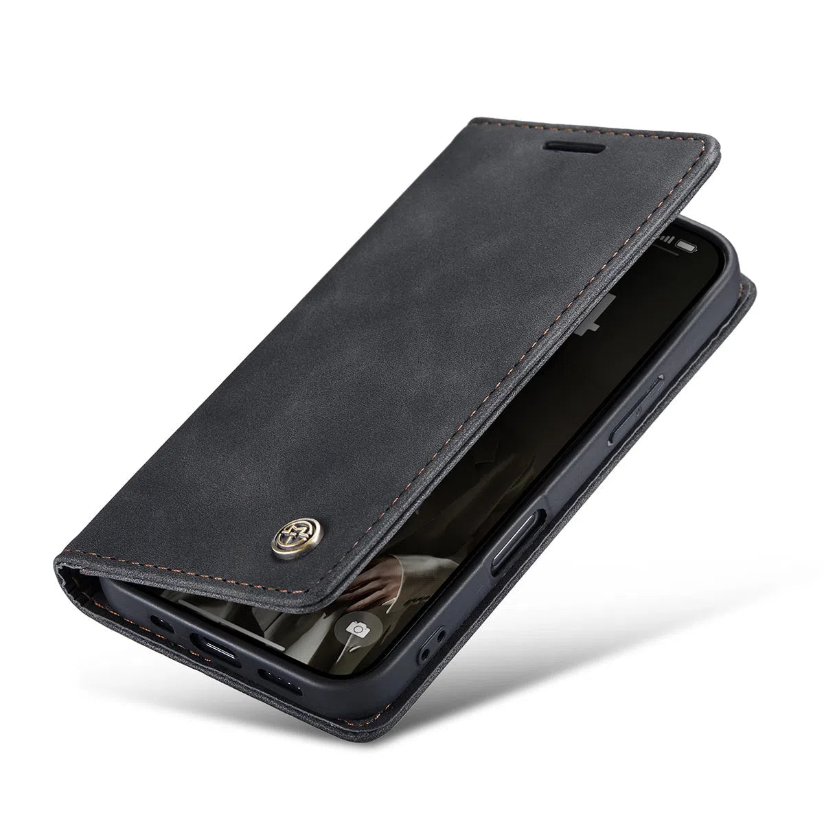 Buy Magnetic Flip Leather Card Wallet Case for iPhone, Kickstand & Drop Protection, BROOKS at Caseles-iPhone 16 Pro Max, BJM-Coffee