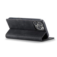 Buy Magnetic Flip Leather Card Wallet Case for iPhone, Kickstand & Drop Protection, BROOKS at Caseles-iPhone 16 Pro Max, BJM-Coffee