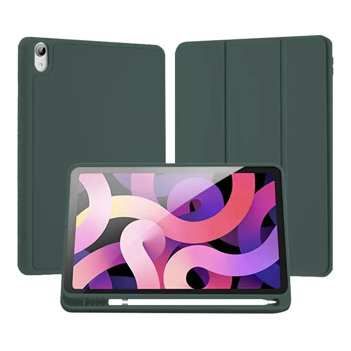 Buy Classic Folio Case for iPad with Pencil Holder, Auto Sleep/Wake Soft Silicone Back Shell Stand Shockproof Case, CLASSIC FOLIO IPAD CASE at Caseles-iPad Air 6 (2024 13 inch), CF-Green