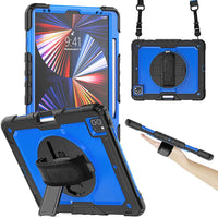 Buy Full Body Case for iPad, with Detachable Strap & Pencil Holder & built in Screen Protector 360 Rotating Hand Strap Stand Drop Proof Cover at Caseles-iPad Air 6 (2024 13 inch), CFBP-Blue