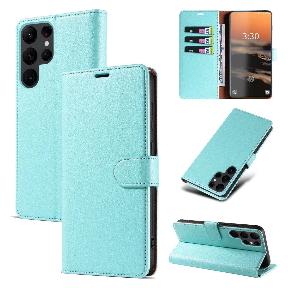 Buy Magnetic Folio Wallet Phone Case, Premium Leather, Credit Card Holder, Magnetic Closure, Flip Kickstand Shockproof Case,Delilah at Caseles-Samsung Galaxy S24 Ultra, Delilah-Blue