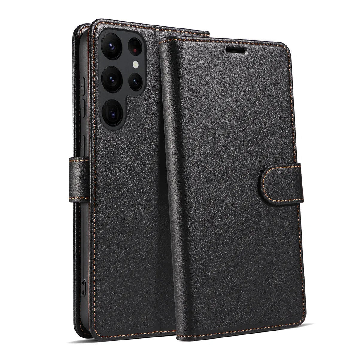 Buy Magnetic Folio Wallet Phone Case, Premium Leather, Credit Card Holder, Magnetic Closure, Flip Kickstand Shockproof Case,Delilah at Caseles-Samsung Galaxy S25 Ultra, Black