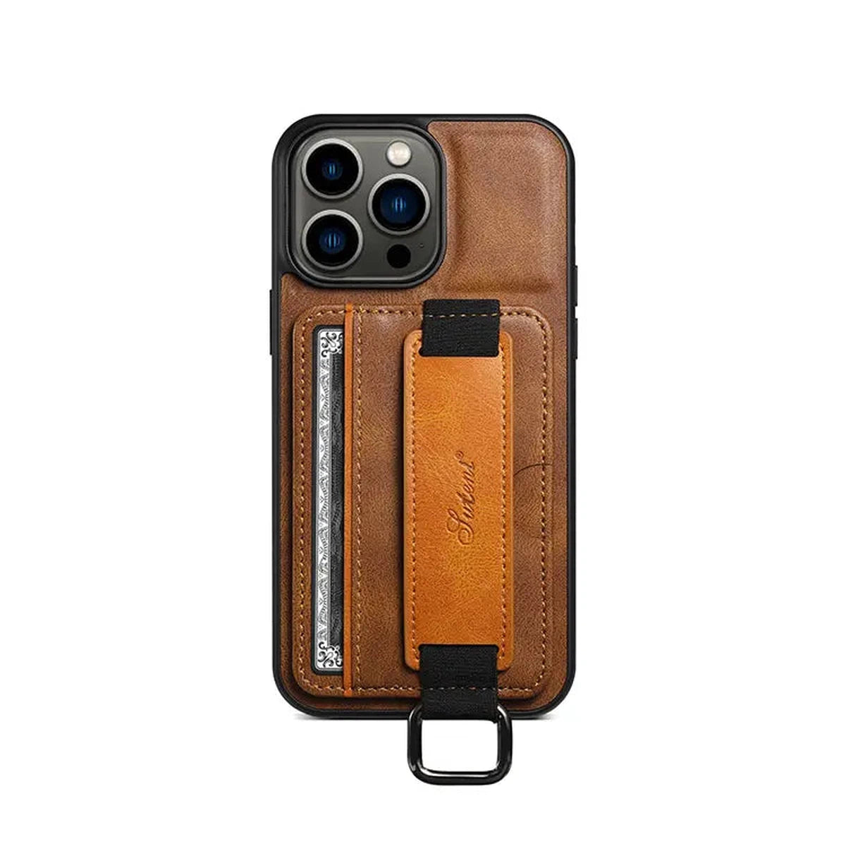 Buy Full Coverage Protection, Leather Phone case, Phone Stander, Card Holder Wallet Case ,Ezra at Caseles-iPhone 16 Pro Max, Ezra-Brown