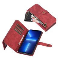 Buy Flip Crossbody Wallet Phone Case, With 9 Card Slots Zipper Pocket Retro Leather Hand Strap Kickstand Magnetic Closure Shockproof Cover,Ellie at Caseles-iPhone 16 Pro Max, Ellie-Purple