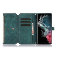 Buy Flip Crossbody Wallet Phone Case, With 9 Card Slots Zipper Pocket Retro Leather Hand Strap Kickstand Magnetic Closure Shockproof Cover,Ellie at Caseles-Samsung Galaxy S24 Ultra, Eliana-Black