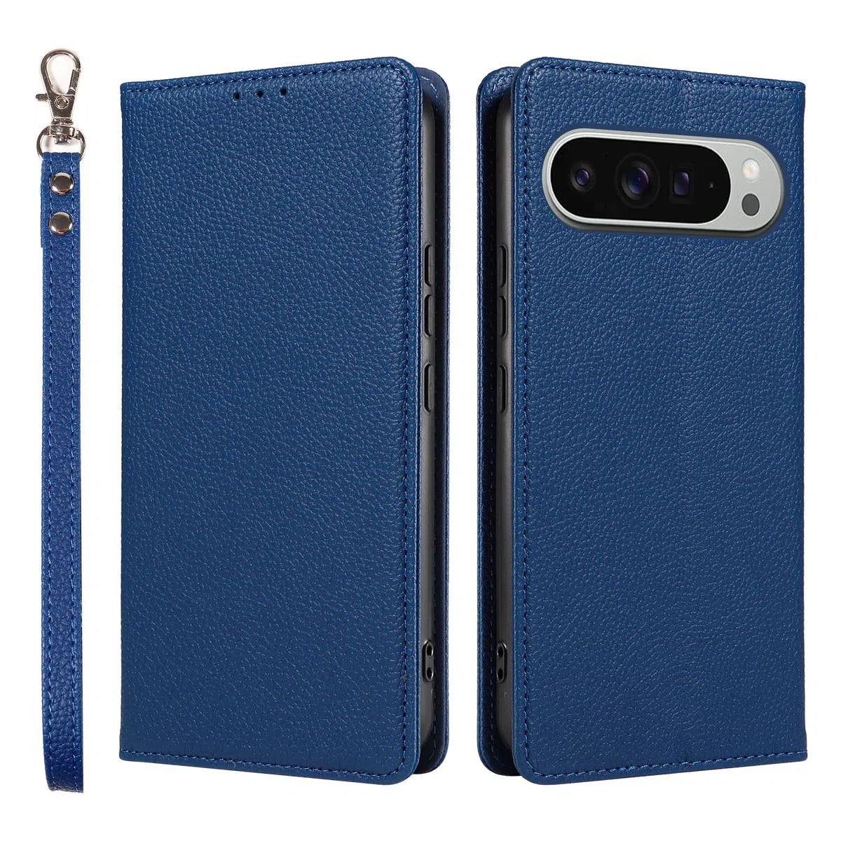 Buy Magnetic Folio Wallet Phone Case, Premium Leather, Credit Card Holder, Magnetic Closure, Flip Kickstand Shockproof Case,Barnett at Caseles-Google Pixel 9 Pro XL, Blue