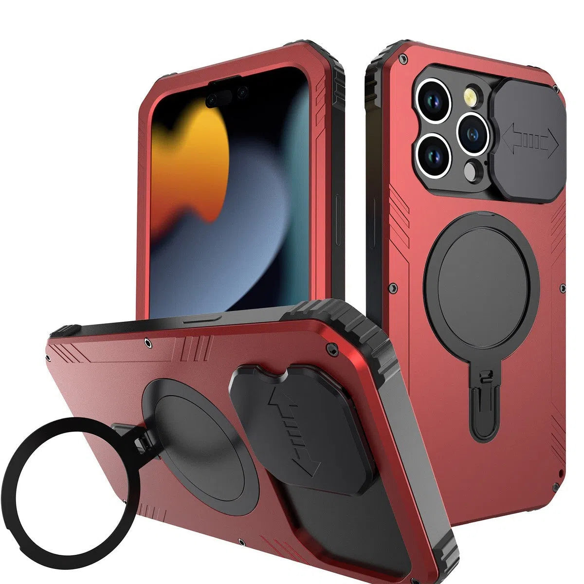 Buy Magsafe Phone Case, with Belt Clip Holster, Supports Wireless Charging, Shockproof, Heavy Duty Case,Gilbert at Caseles-iPhone 16 Pro Max, Red