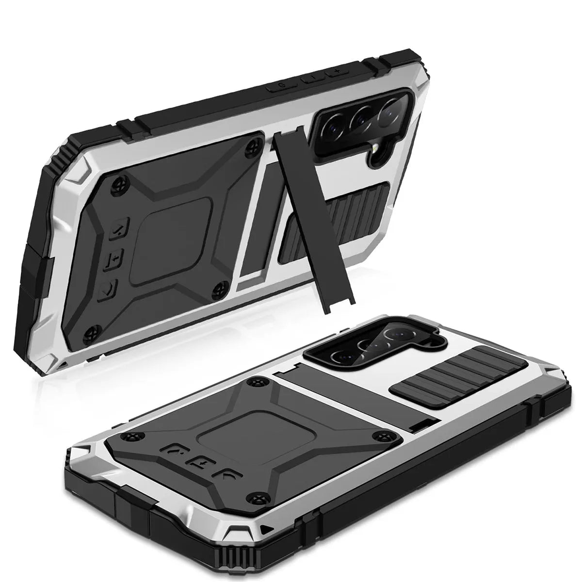 Buy Classic Full Body Metal Armor Phone Case, with Screen Protector, Heavy Duty Defender Shockproof Case,Hubert at Caseles-Samsung Galaxy S25 Ultra, Black