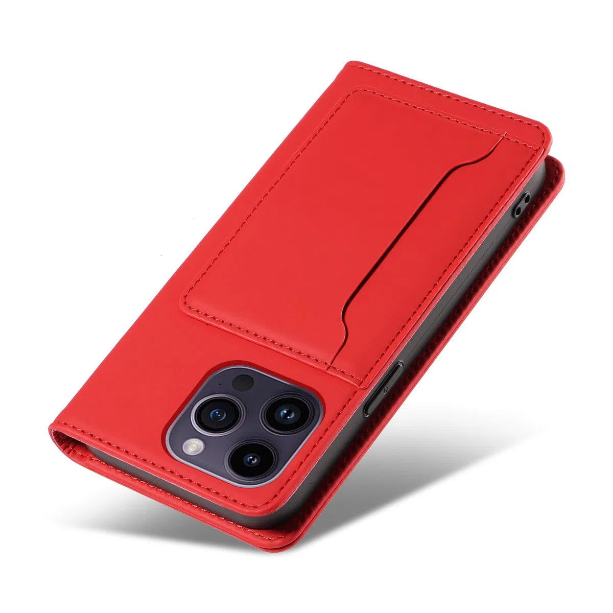 Buy Multi Function Folio Wallet Phone Case, Premium Leather, Credit Card Holder, Flip Kickstand Shockproof Case, Josie at Caseles-iPhone 16 Pro Max, Josie-Red