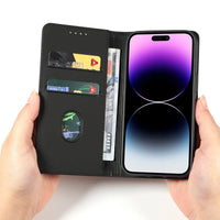 Buy Caseles Magnetic Folio Wallet Phone Case, Premium Leather, Credit Card Holder, Magnetic Closure, Flip Kickstand Shockproof Case,Jacob at Caseles-iPhone 16 Pro Max, Black