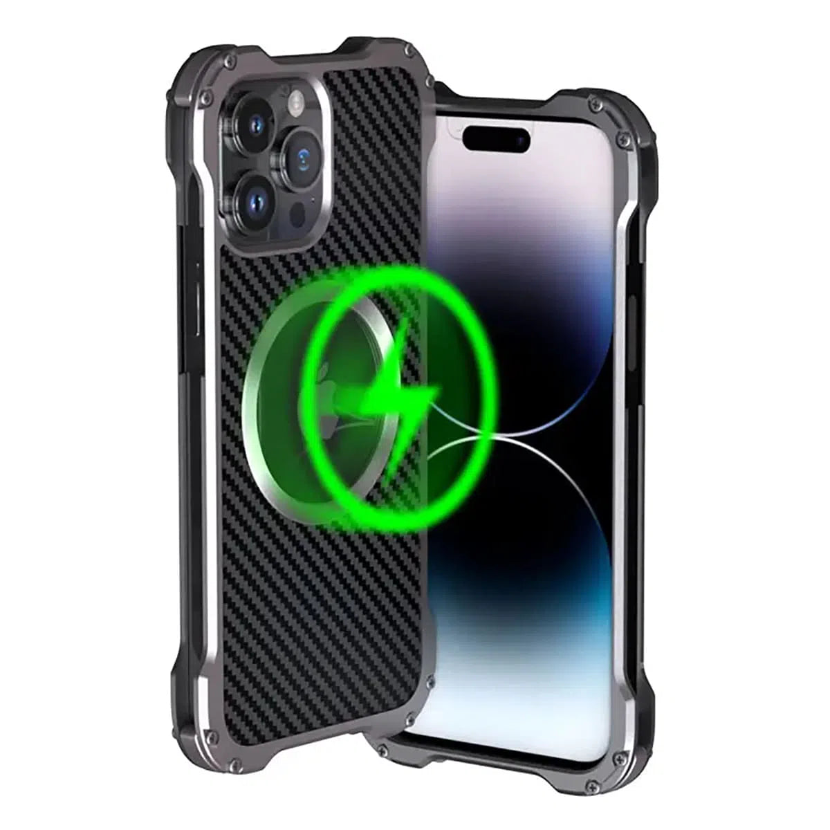 Buy Original Premium Aluminum Alloy Carbon fiber back Cover Metal Light Sturdy Shockproof Protective Case with Camera Lens Protector Film for iPhone,Jamarcus at Caseles-iPhone 16 Pro Max, 