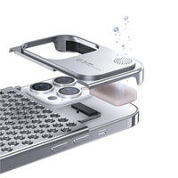 Buy Original Premium Aluminum Alloy Carbon fiber back Cover Metal Light Sturdy Shockproof Protective Case with Camera Lens Protector Film for iPhone,James at Caseles-iPhone 16 Pro Max, Grey