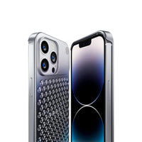 Buy Original Premium Aluminum Alloy Carbon fiber back Cover Metal Light Sturdy Shockproof Protective Case with Camera Lens Protector Film for iPhone,James at Caseles-iPhone 16 Pro Max, Grey