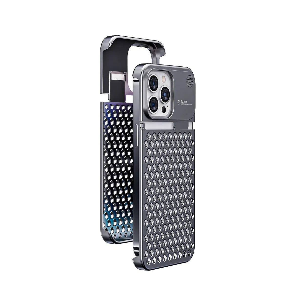 Buy Original Premium Aluminum Alloy Carbon fiber back Cover Metal Light Sturdy Shockproof Protective Case with Camera Lens Protector Film for iPhone,James at Caseles-iPhone 16 Pro Max, Grey