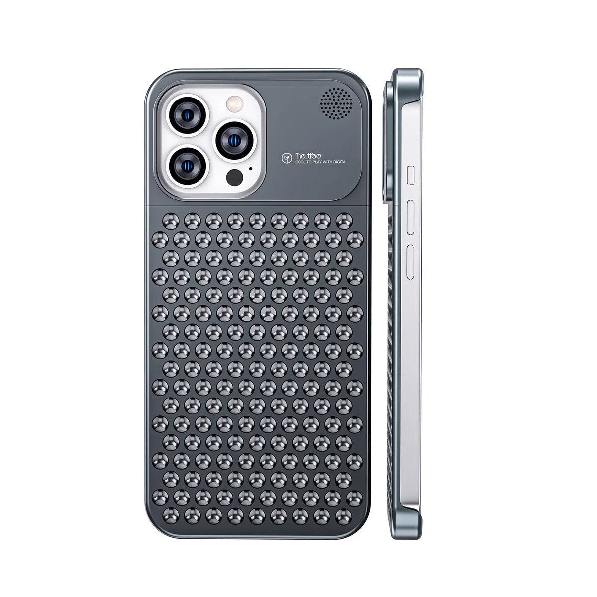 Buy Original Premium Aluminum Alloy Carbon fiber back Cover Metal Light Sturdy Shockproof Protective Case with Camera Lens Protector Film for iPhone,James at Caseles-iPhone 16 Pro Max, Grey