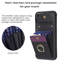 Buy for iPhone BF29 Organ Card Bag Ring Holder Phone Case,Kaelyn at Caseles-iPhone 16 Pro Max, Black