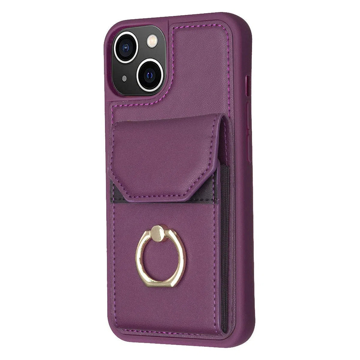 Buy for iPhone BF29 Organ Card Bag Ring Holder Phone Case,Kaelyn at Caseles-iPhone 16 Pro Max, Purple