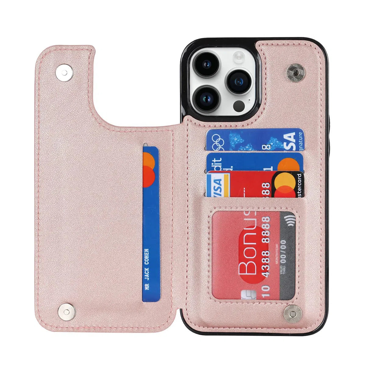 Buy Classic Wallet Phone Case, 9 Card Slots, Premium Leather, Credit Card Holder, Shockproof Case , Lauren at Caseles-iPhone 16 Pro Max, Lauren-Blue