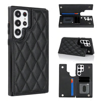 Buy Classic Wallet Phone Case, 9 Card Slots, Premium Leather, Credit Card Holder, Shockproof Case , Lauren at Caseles-Samsung Galaxy S25 Ultra, Laura-Black