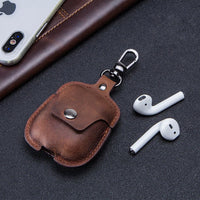 Buy Air Pods 1st/2nd Gen genuine leather headphone cover, all-inclusive handmade Apple Bluetooth headset protective cover at Caseles-Lea-AirPod2-Brown, 